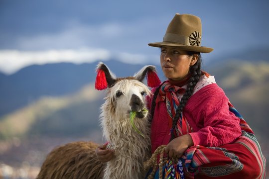Woman with alpaca, Cusco, Peru