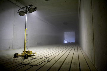 Metal Halide Light Tower Illuminating Tunnel; Canada, Ontario, Hamilton (Composting Facility)