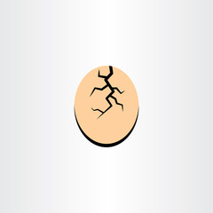 cracked egg shell vector icon design