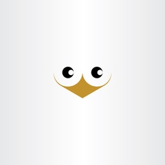 cute bird face vector illustration icon