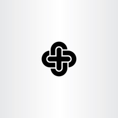 Obraz premium cross icon black vector symbol design element