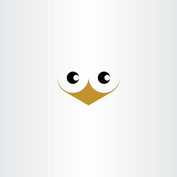 cute bird face vector illustration icon