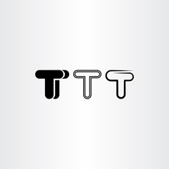 letter t black icon vector set elements design