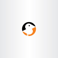 little bird vector icon black orange
