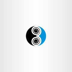 logo 3 three number vector symbol icon blue black