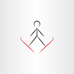 ski jump vector icon illustration