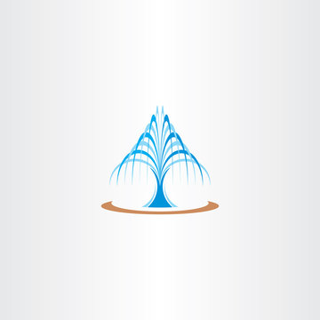 Spring Water Fountain Icon Vector Illustration