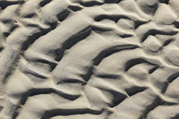 Rippeln im Sand des Wattenmeers bei Ebbe