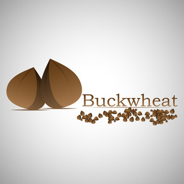 Buckwheat groats. Logo of buckwheat eps10 vector