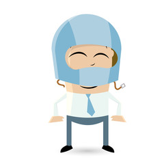 clipart of a funny man with crash helmet