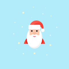 Santa vector Icon in flat style. Christmas symbol illustration.
