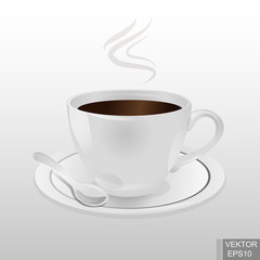 Realistic mug. Ceramics. Hot drinks. Coffee. Tea. Morning. Vivacity. For your design.