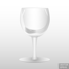 Realistic wine glass. Cocktails. For beverages. Recreation. A party. For your design.