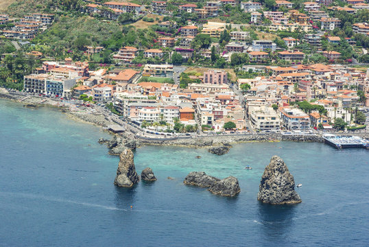 Aerial view of Aci Trezza, Sicily, Italy