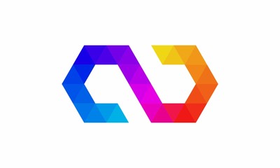 poligon color triange vector logo