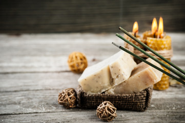 natural olive soap and honey candles