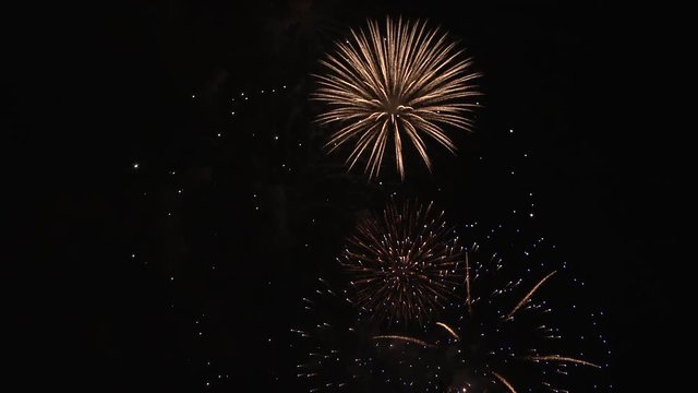 Large firework display finale in 4K.