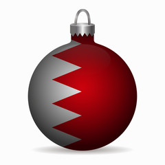 bahrain flag christmas ball vector