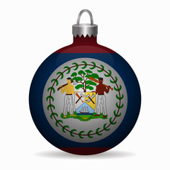 belize flag christmas ball vector