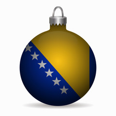 bosnia and herzegovina flag christmas ball vector