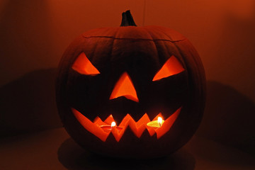 Halloween pumpkin head jack lantern