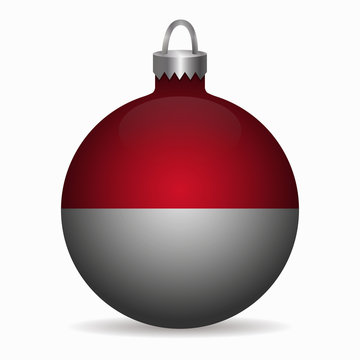 indonesia flag christmas ball vector