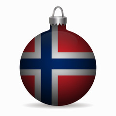 norway flag christmas ball vector