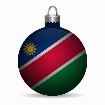 namibia flag christmas ball vector