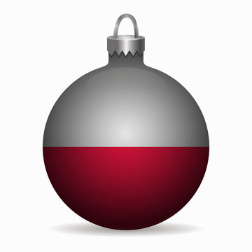 poland flag christmas ball vector