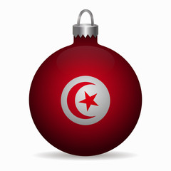 Obraz premium tunisia flag christmas ball vector
