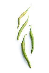 Green chili peppers.