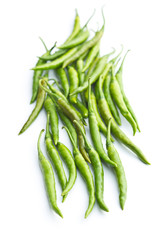 Green chili peppers.