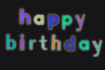 Magnetic alphabet letters - Happy Birthday