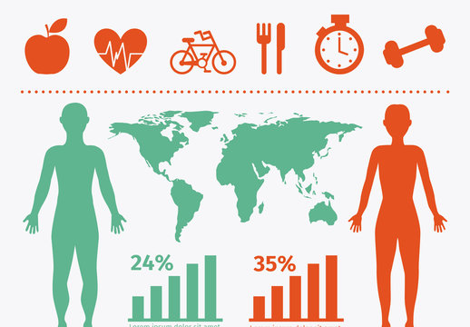Green and Orange Medical and Nutrition Infographic Template