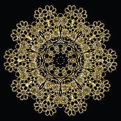 Round golden mandala.