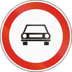 Obraz premium Hungarian regulatory road sign - No motor vehicles