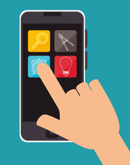 education online smartphone aplication design vector illustration