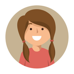 cartoon girl student school happy icon vector illustration