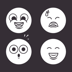 icons emoticons monochrome design vector illustration eps 10