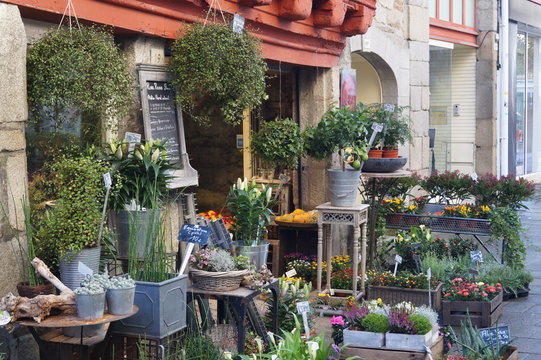 fleurs, commerces, Quimper, plantes, Bretagne, histoire, patrimoine