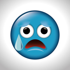 Fototapeta premium sad and anguish face emoticon vector illustration eps 10