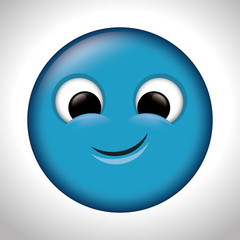 blue emoticon happy design vector illustration eps 10