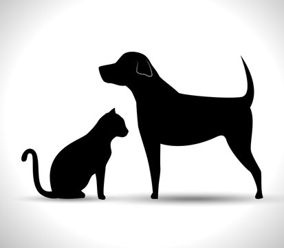 silhouette dog and cat pet icon vector illustration eps 10