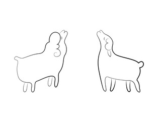 small calligraphic lamb, vector