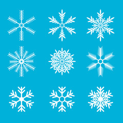 Fototapeta na wymiar Snowflakes vector set. snow flake icon