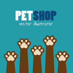 symbol pet shop paw print brown icon vector illustration eps 10