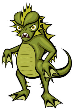Vector illustration of a cartoon swamp monster.