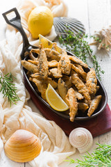 Sardines breadcrumbs deep fry.