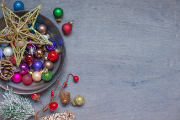 Christmas decoration on the plate