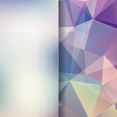Background of colorful geometric shapes. Blur background with glass. Colorful mosaic pattern. Vector EPS 10. Vector illustration